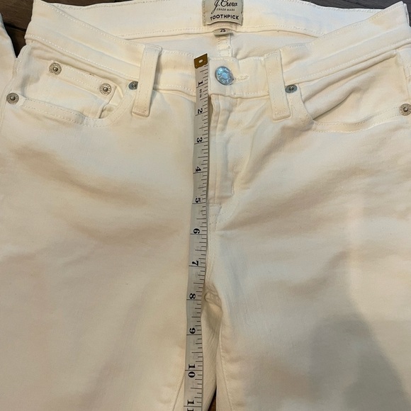 𝅺j Crew 8” Toothpick Skinny Jeans white - Picture 6 of 9